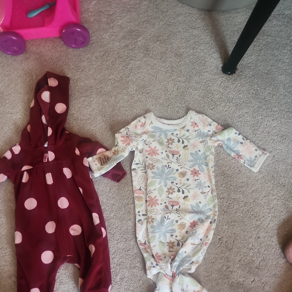 Floral and Polka Dot Kids One Piece Set